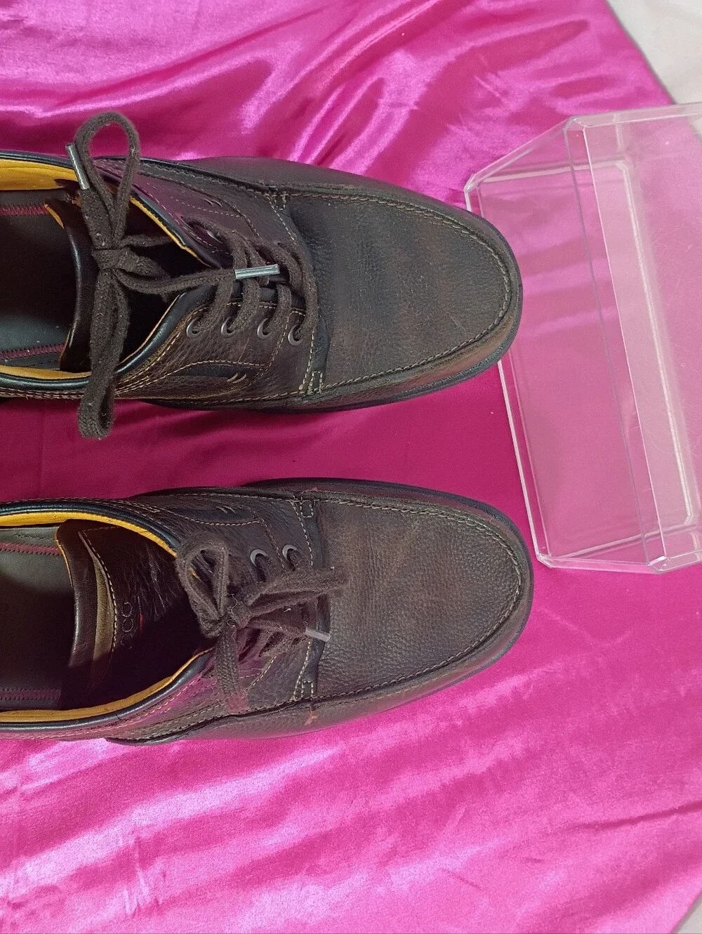 ECCO Men's Brown Leather Lace Up Oxford Casual Shoes Size US 13 EU 47